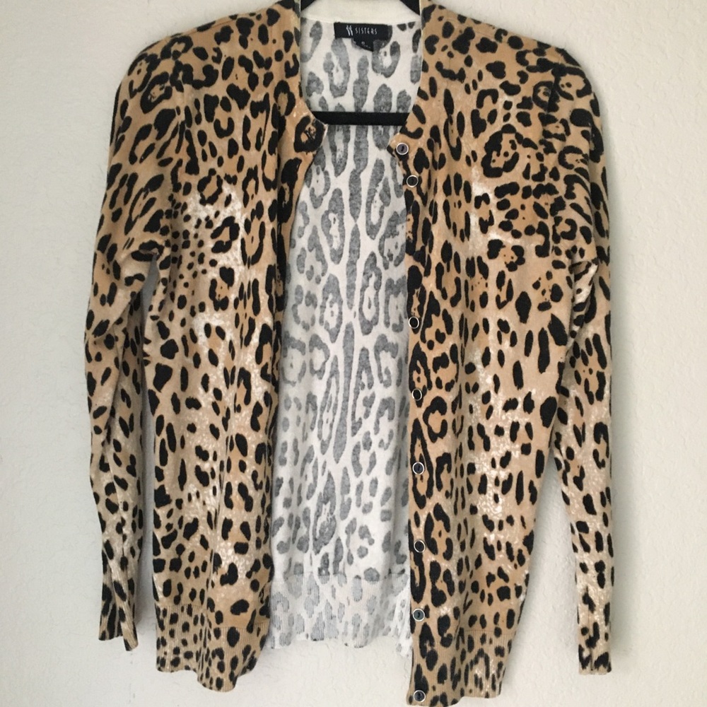 Leopard Print Cardigan Sweater